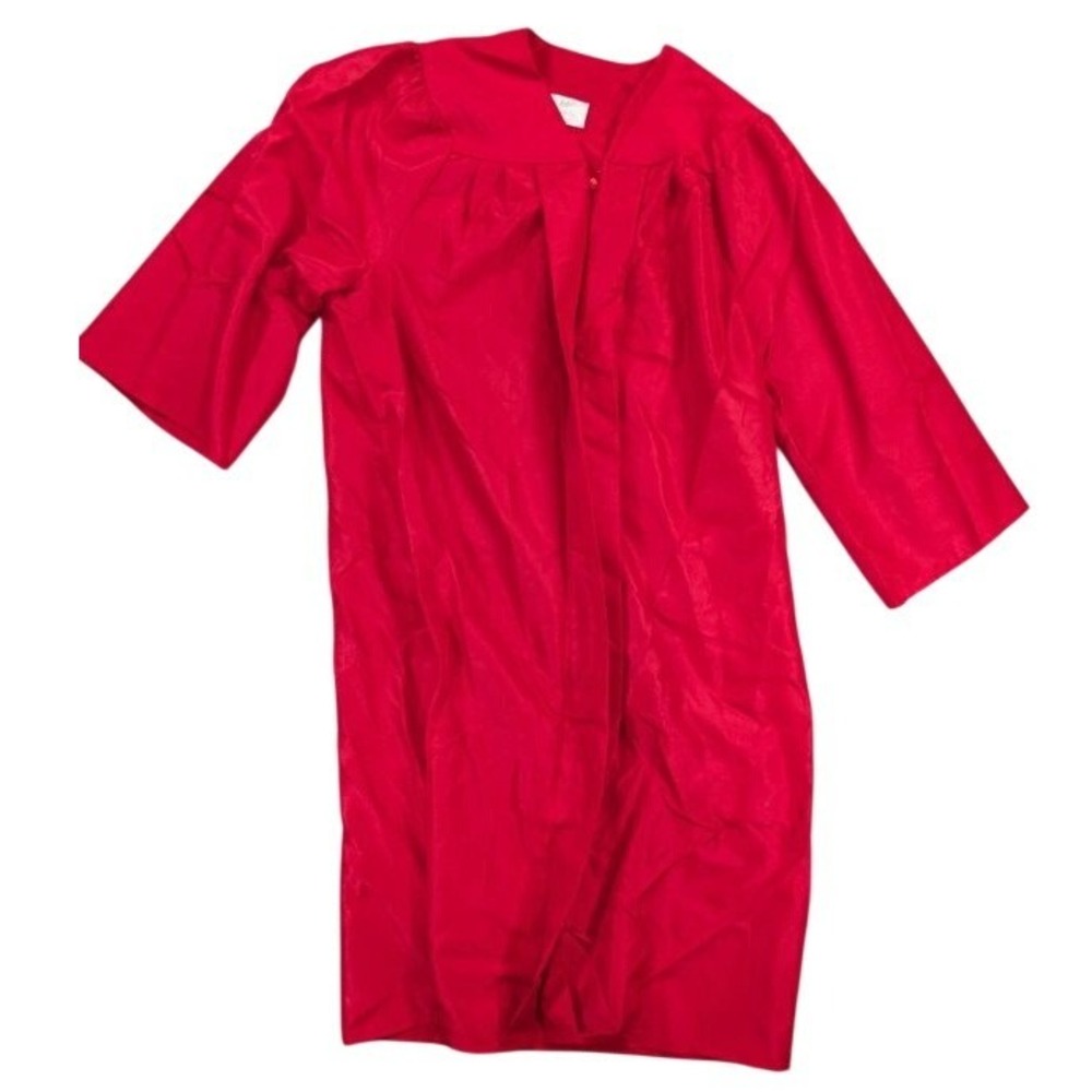 Jostens Graduation Gown Unisex Size 5'10"-6'0" Red Zipper Front Polyester Robe